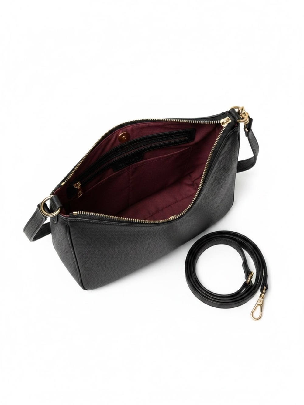 Coach Ellie File Bag Black Pebble Leather Crossbody Shoulder Handbag - Picture 7 of 7